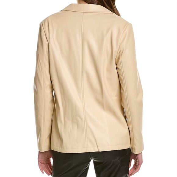 Nanette Lepore‎ Cream Faux Leather Jacket - Picture 4 of 9